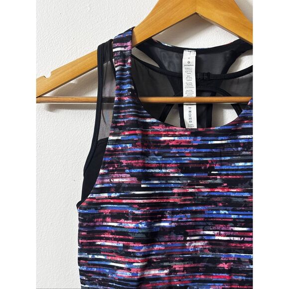 Lululemon Break Free Tank Nulux Hinshu Alpine White Multi Black size 4 new - Picture 6 of 11